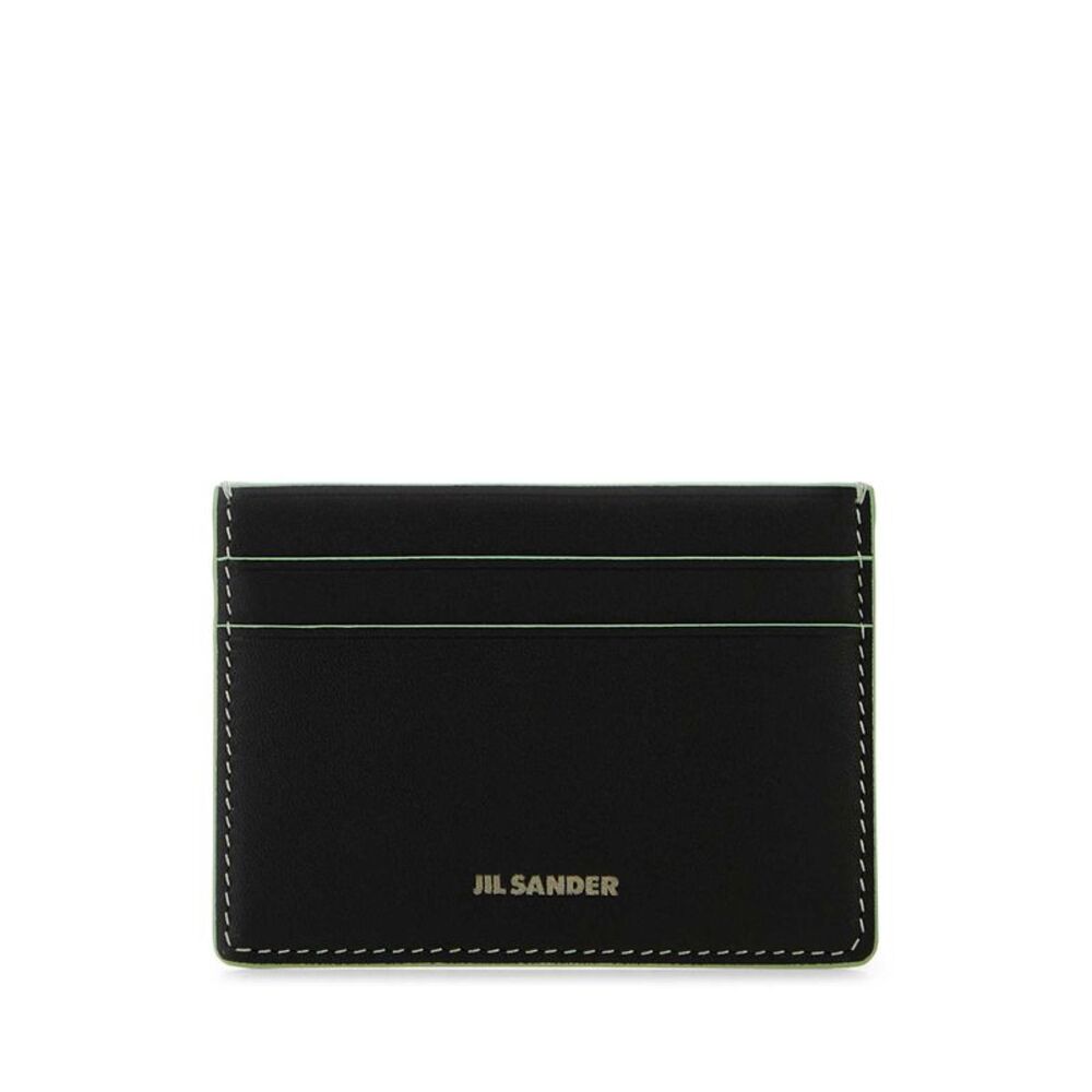 Jil Sander Men Black Leather Card Holder